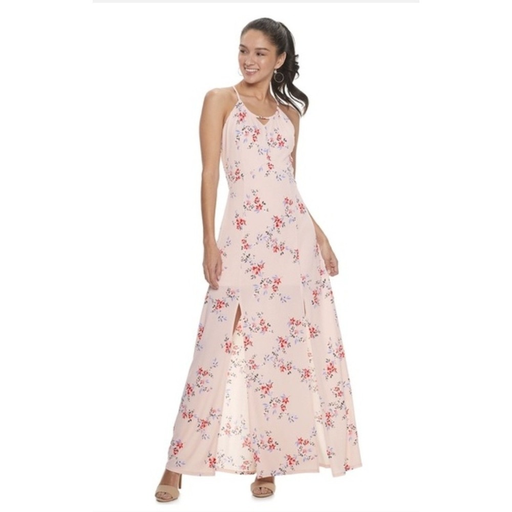 Y2K‎ Candies Pink Coquette Floral Maxi Dress Resortwear Party Feminine Size L